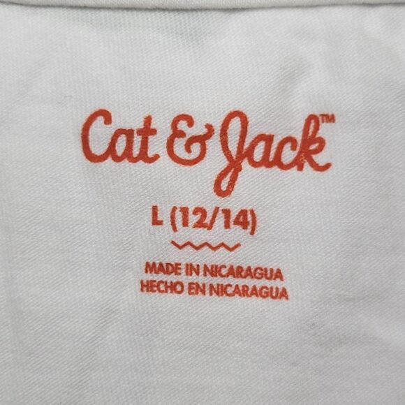 Cat & Jack White "I Have the Power" Short Sleeve Graphic T-Shirt Sz L - Picture 5 of 8